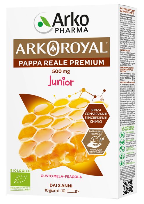 Arkoroyal organic royal jelly 500 mg 10 single dose
