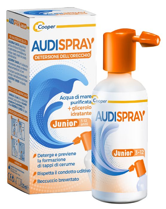 Farmahope  Audispray junior 3-12 ans solution d'eau de mer hypertonique  spray sans gaz hygiène oreille 25ml Pharmacie en ligne