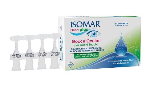 Farmahope  Isomar ojos más gotas oculares para ojos secos con ácido  hialurónico 0,25% 30 viales monodosis Farmacia en línea